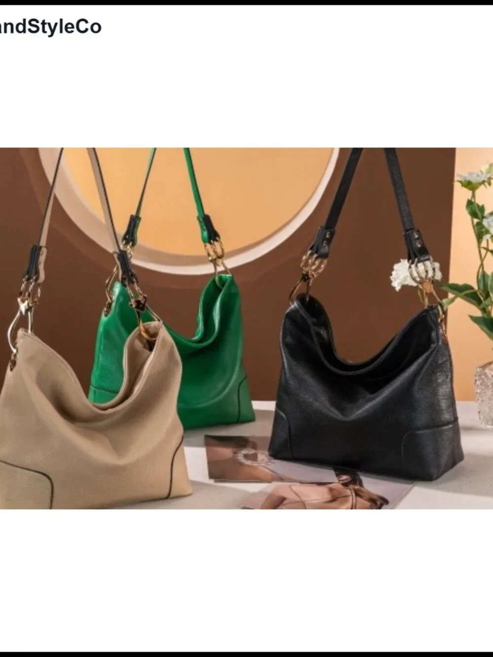 Faux Leather Hobo Shoulder Bag Top Handle Satchel Purse